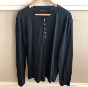 John Varvatos Long Sleeve Henley Tee - Size L